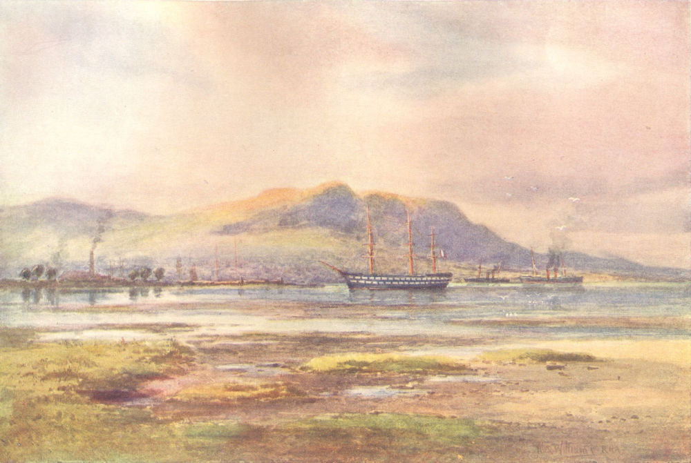 IRELAND. Ulster. Cave Hill, Belfast. Sailing ship. Steamer. c1912 old print